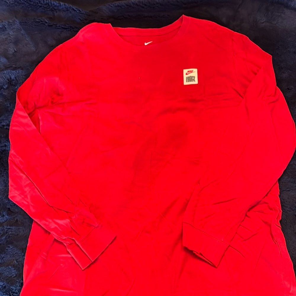 Nike Force Basketball Long Sleeve T.  Size XL Tall.  Red/White/Black